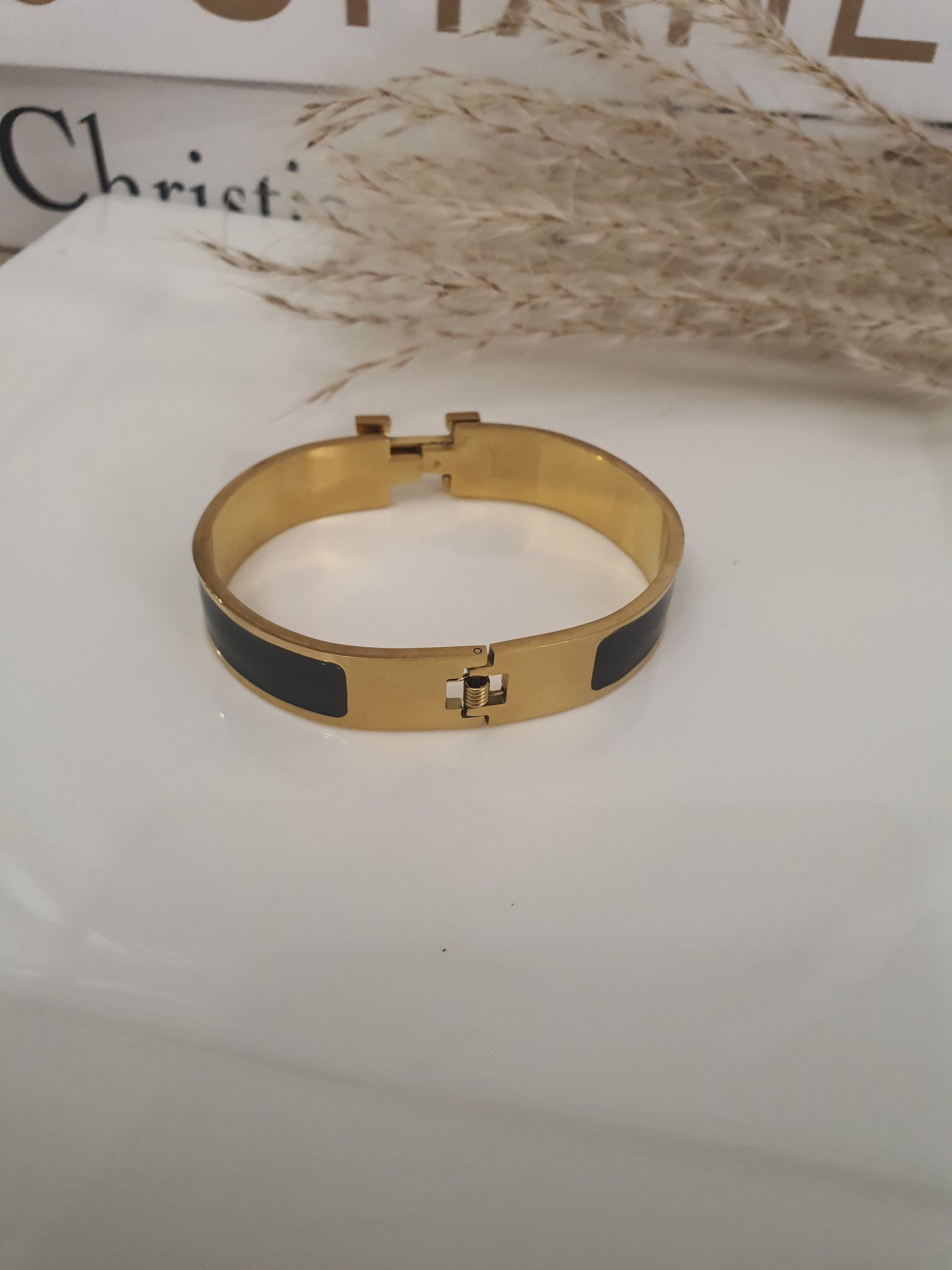 Bracelet hermes clique H gris foncé