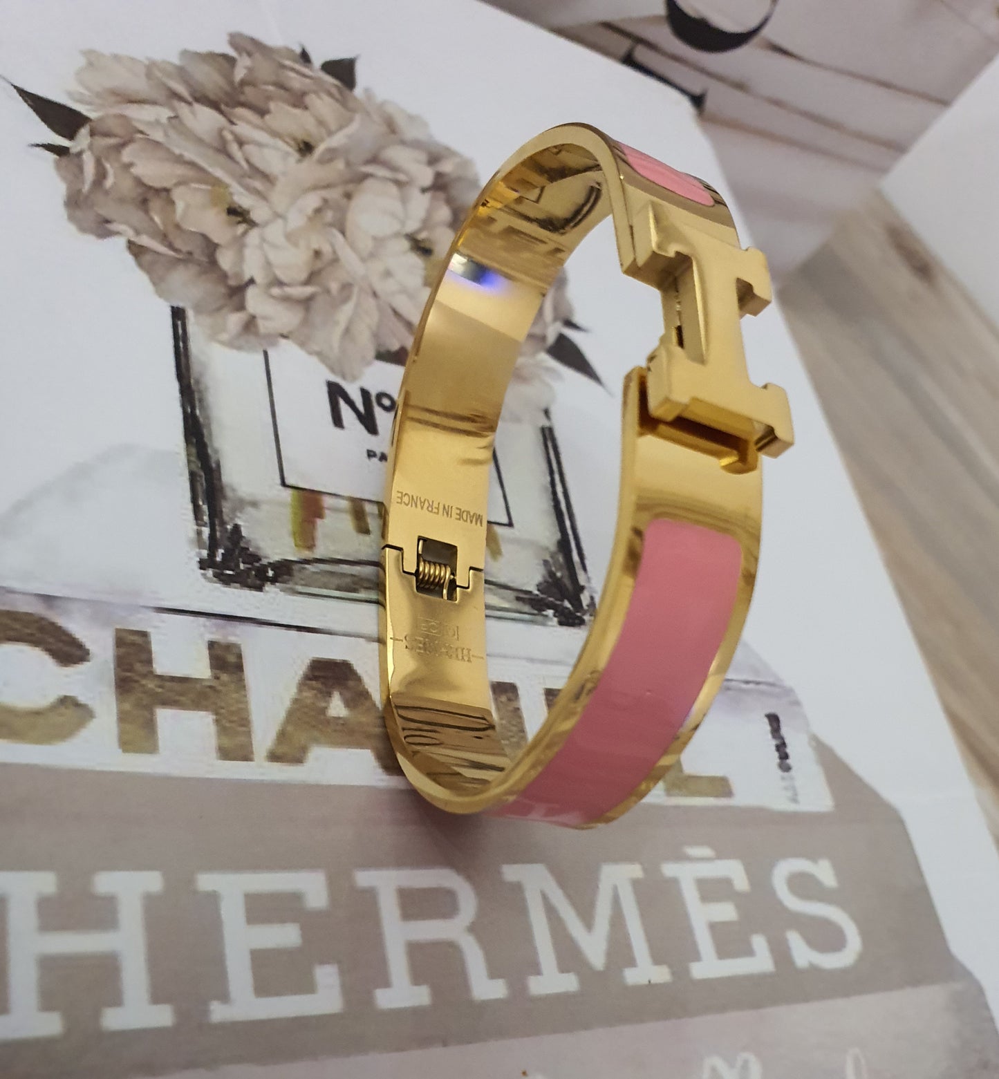 Bracelet hermes clique H rose