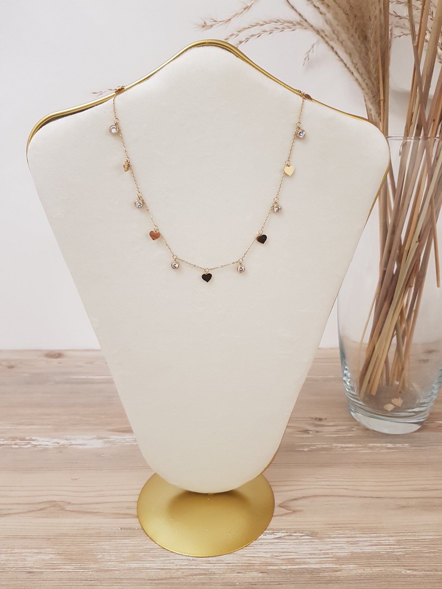 Collier coeur strass