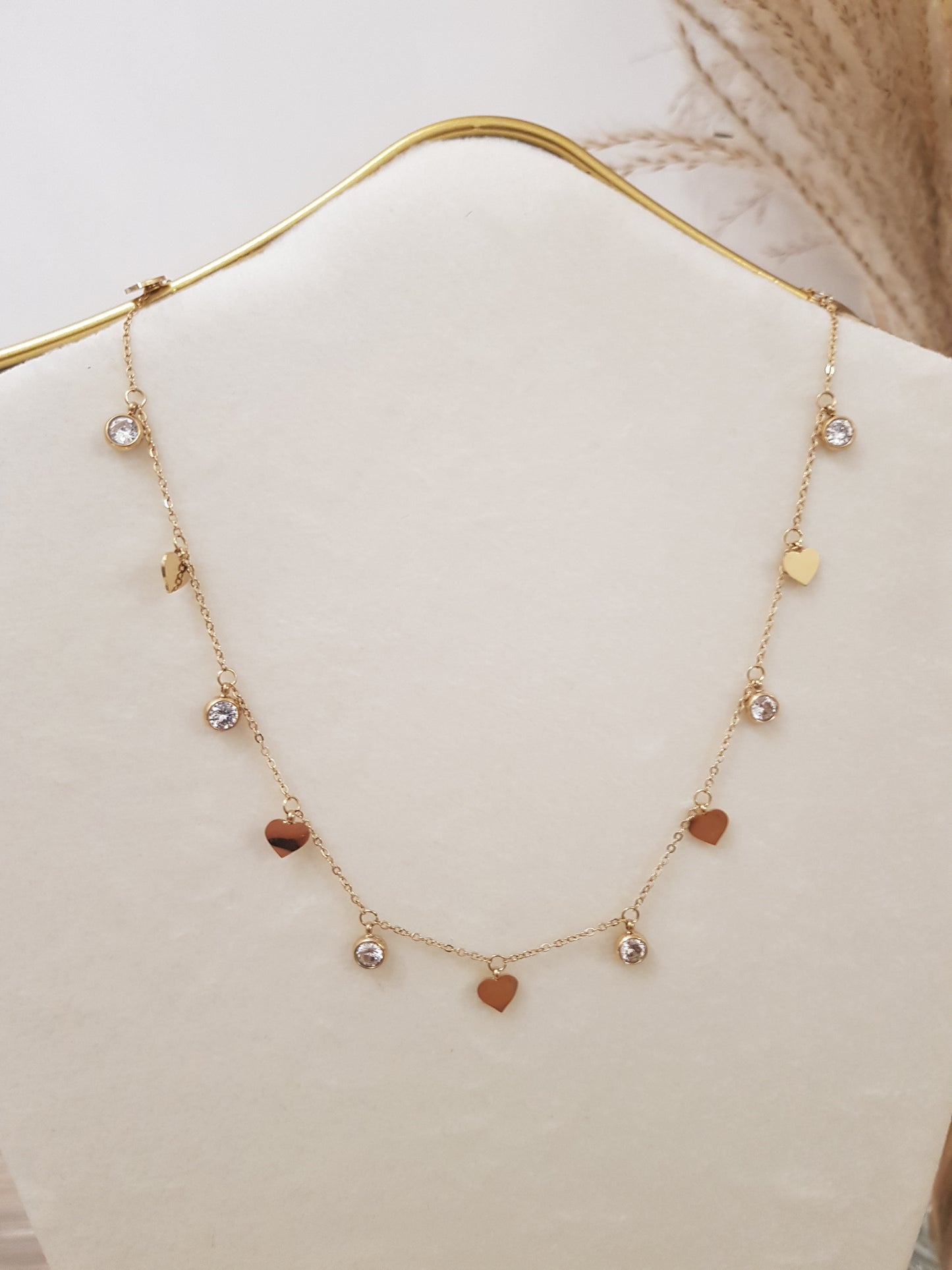 Collier coeur strass